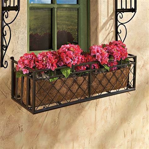 bowed metal window box|custom wrought iron window boxes.